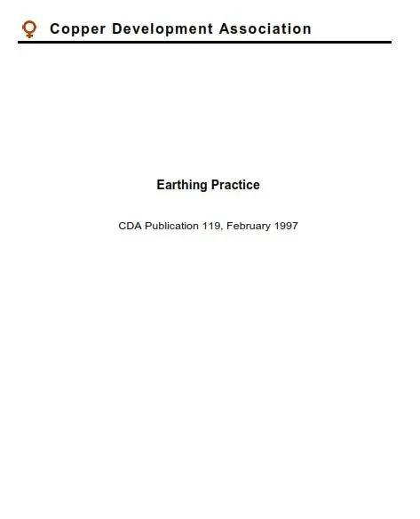 Earthing Practice by CDA 1997