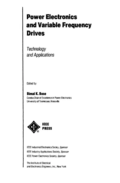 Power Electronics and Variable Frequency Drives by Bimal K Bose