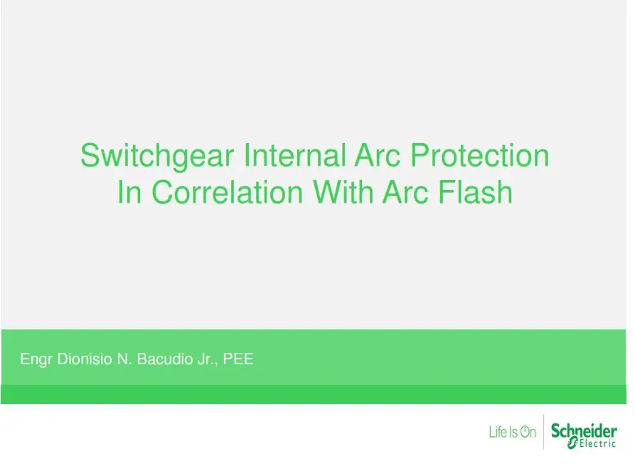 Switchgear Internal Arc Protection Guide