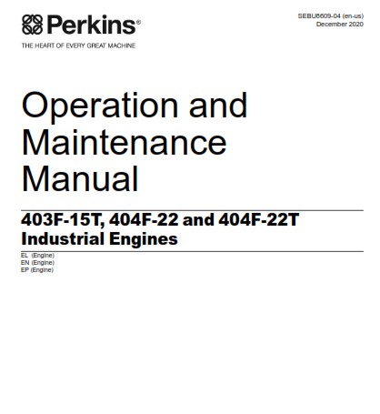 O & M Manual Perkins Generator